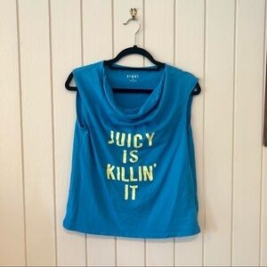 Juicy Couture Sport Bright Blue Graphic Tank